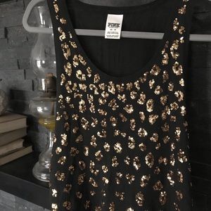 PINK Sequined Tank/Crop